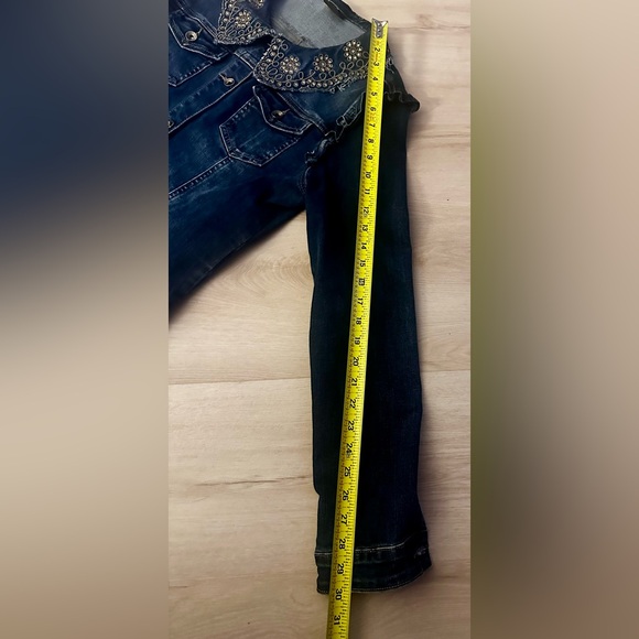 ONADO Paris Women’s Embroidered Lace Asymmetric Hem Cotton Denim Jacket Sz XL/42 - Picture 12 of 13